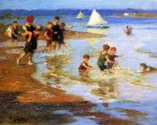 爱德华亨利波特哈斯特 - Children at Play on the Beach